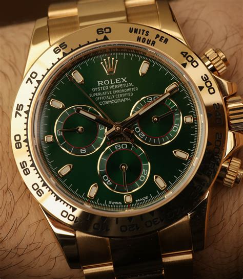 rolex gold green dial daytona|rolex daytona green dial price.